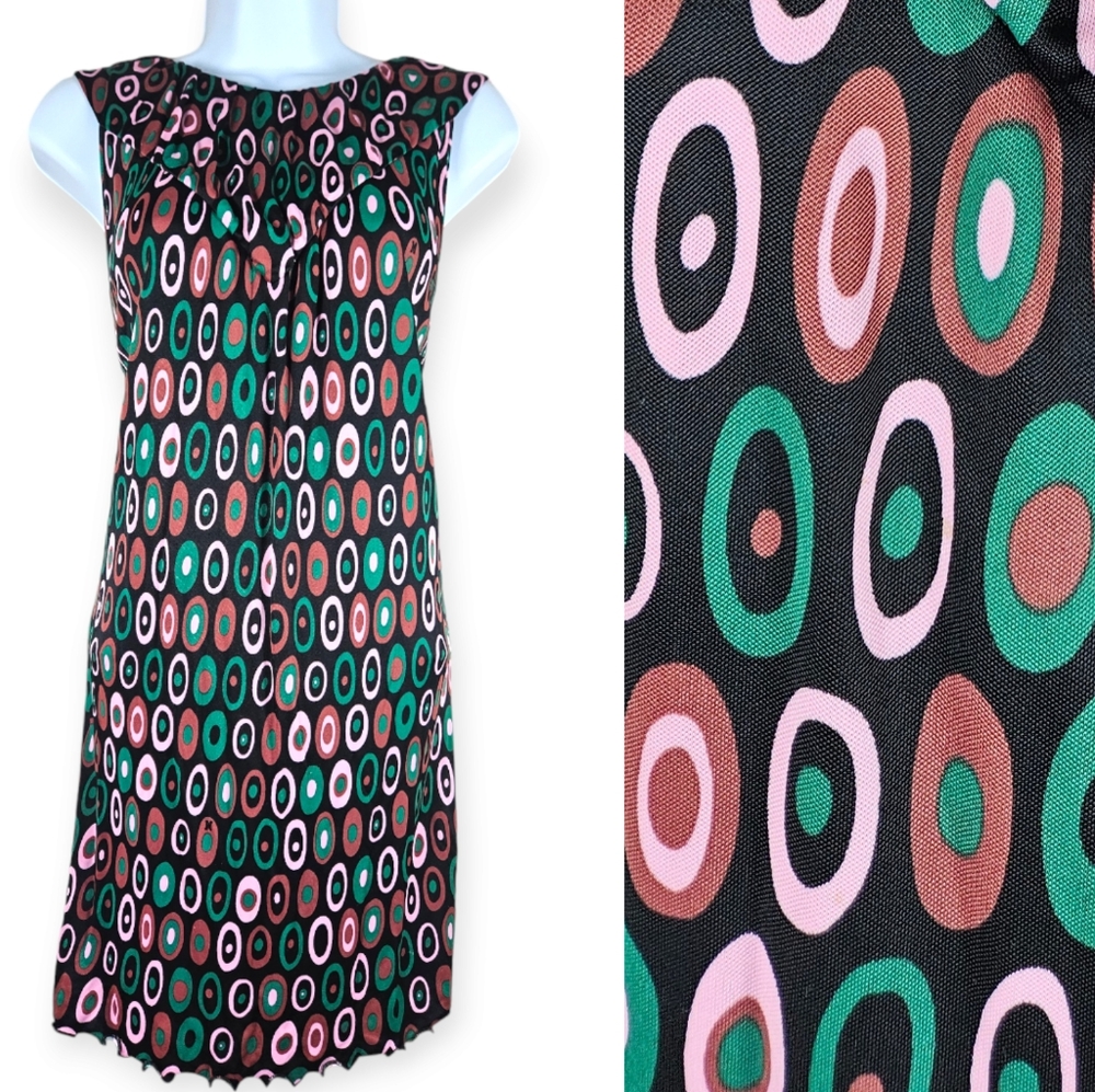 Missoni black pink green modern mini shift dress Womens Medium